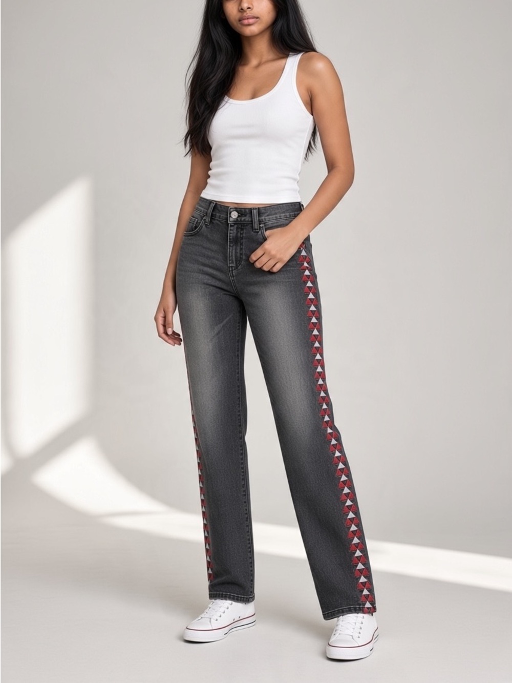 Miss Me Vintage Faded Black Skinny Jeans Geometric Accent Denim SZ 30 NWT